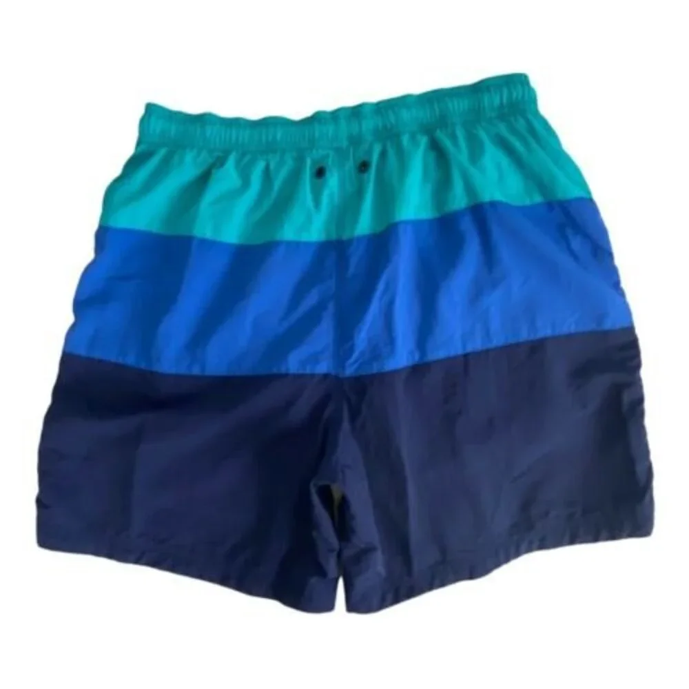 Speedo Mens Swim Trunks Shorts Size Large Blue Elastic No Lining Pockets